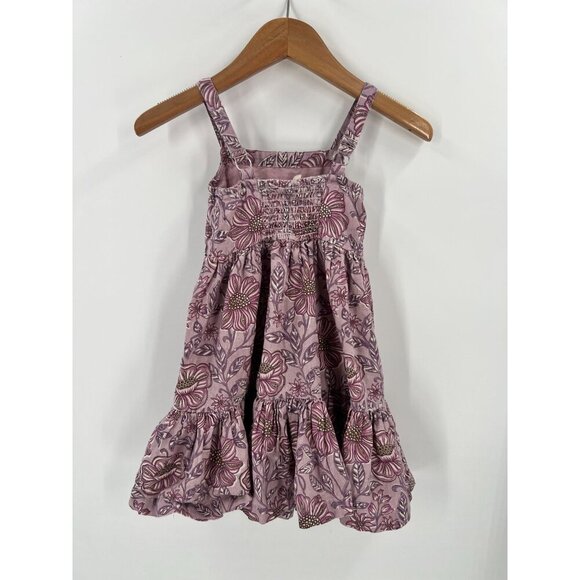 Utsa Kids 2Y Purple Floral Ruffle Dress Smocked Cottagecore Prairie Cotton Blend - Picture 6 of 8